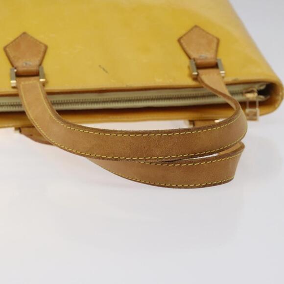 LOUIS VUITTON Monogram Vernis Houston Hand Bag Lime Yellow M91055 - Picture 7 of 13